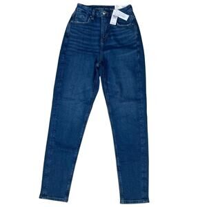 NWT American Eagle Women's Size 00R 24W x 40L Curvy Mom Jean Stretch High-Rise